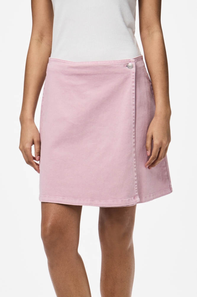 PCMILLE HW SHORT WRAP SKIRT MM 17155092 DAWN PINK
